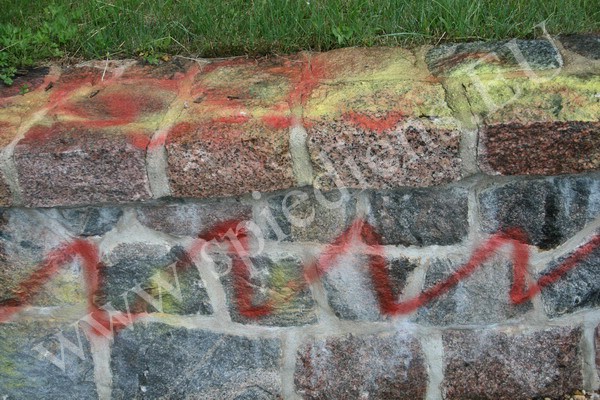 Before graffiti cleaning - metal surface